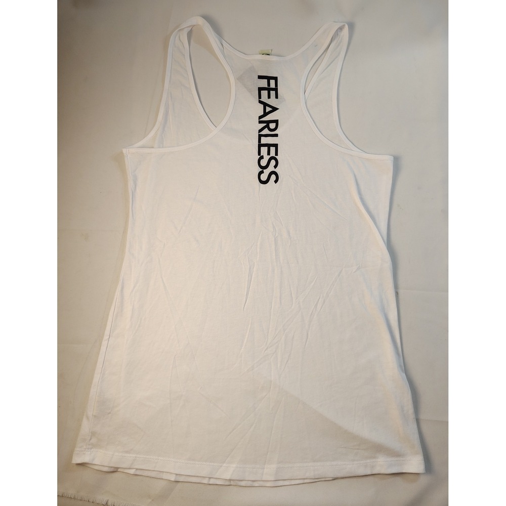 Cents of Style Fearless Graphic Tank Top White Racerback Summer‎ Sleeveless 2XL